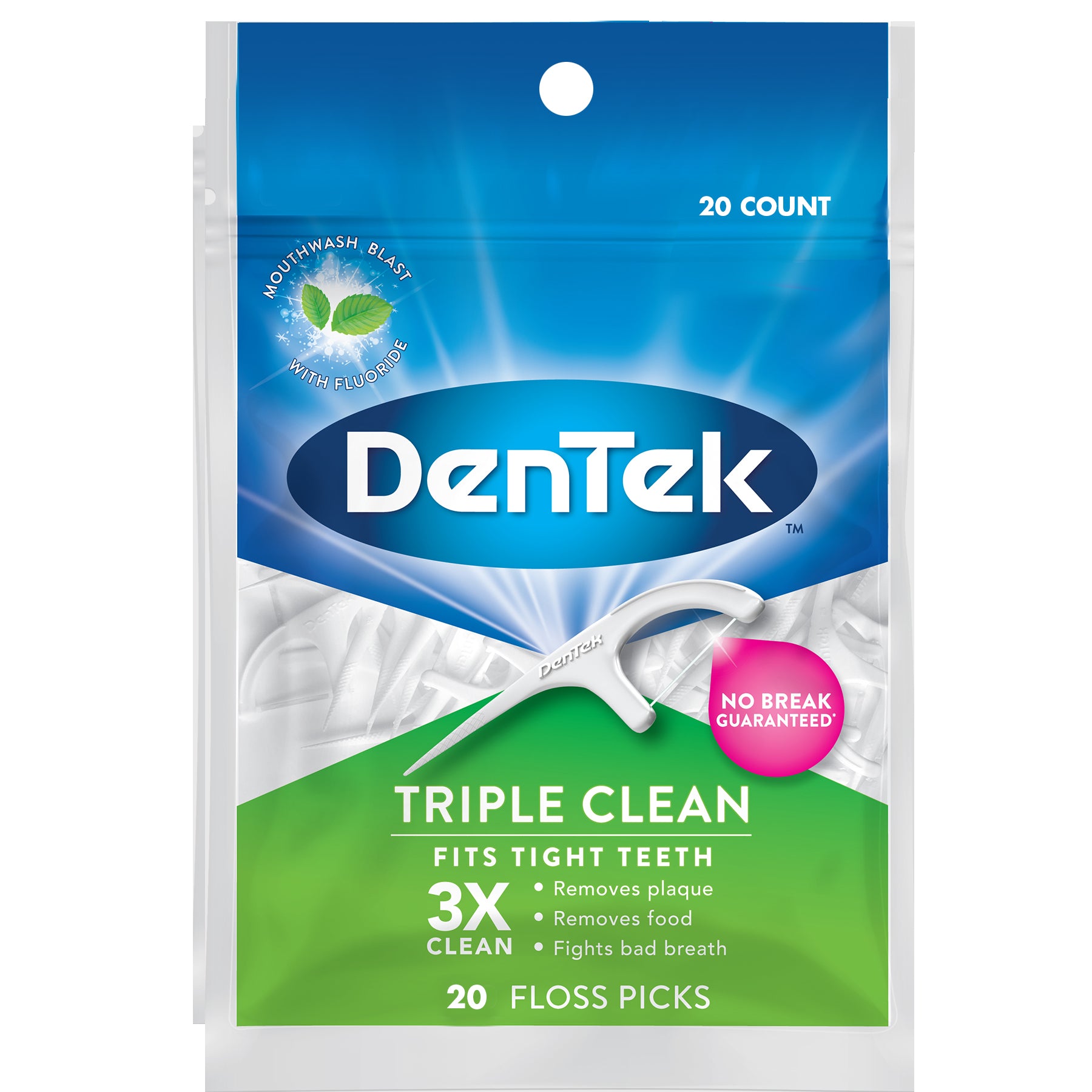 Product image of dentek trpl cln flossers 20ct