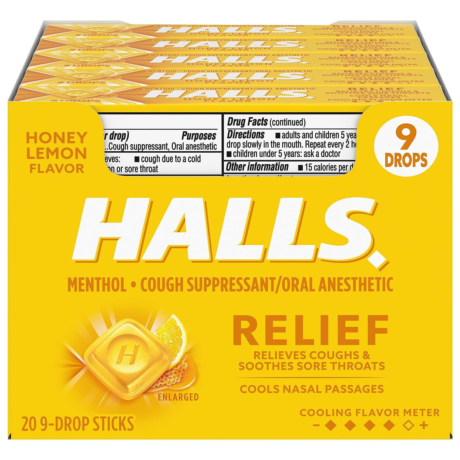 Product image of halls honey lemon sticks 9's