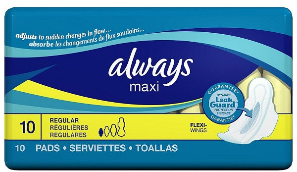 Product image of always maxi reg w/wings 10ct