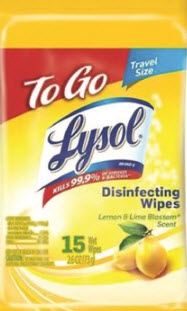 Product image of lysol wipes lemon & lime 15ct